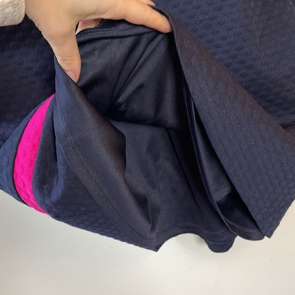 EUC Eliza J Navy Quilted Dress Flare Sleeves Pink Details 8P - Picture 4 of 10